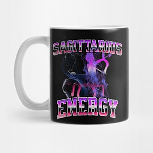 Sagittarius Energy Retro Lightning Zodiac Sign Birthday Mug